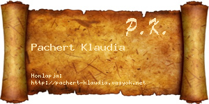 Pachert Klaudia névjegykártya